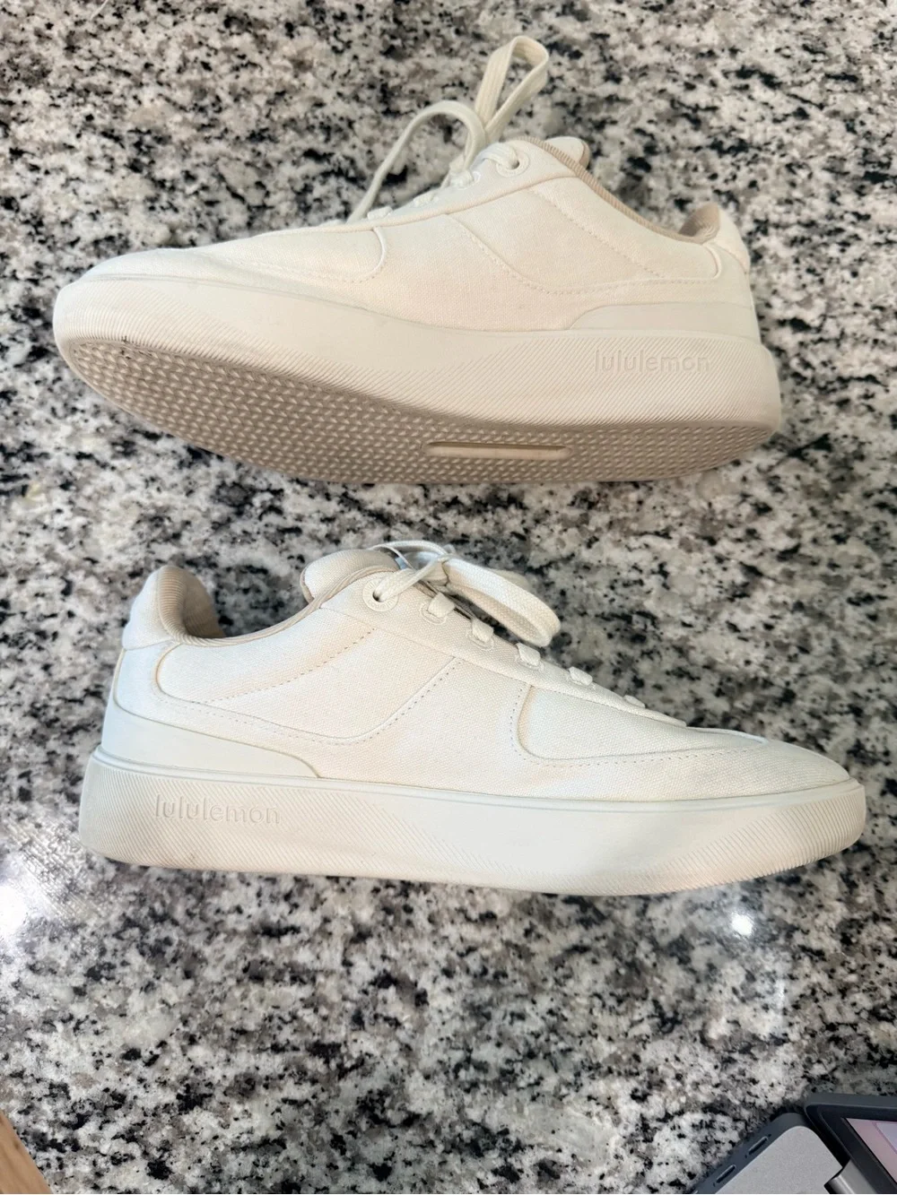 lululemon athletica Cream Canvas Low-Top Sneakers size 8 - Picture 9 of 14